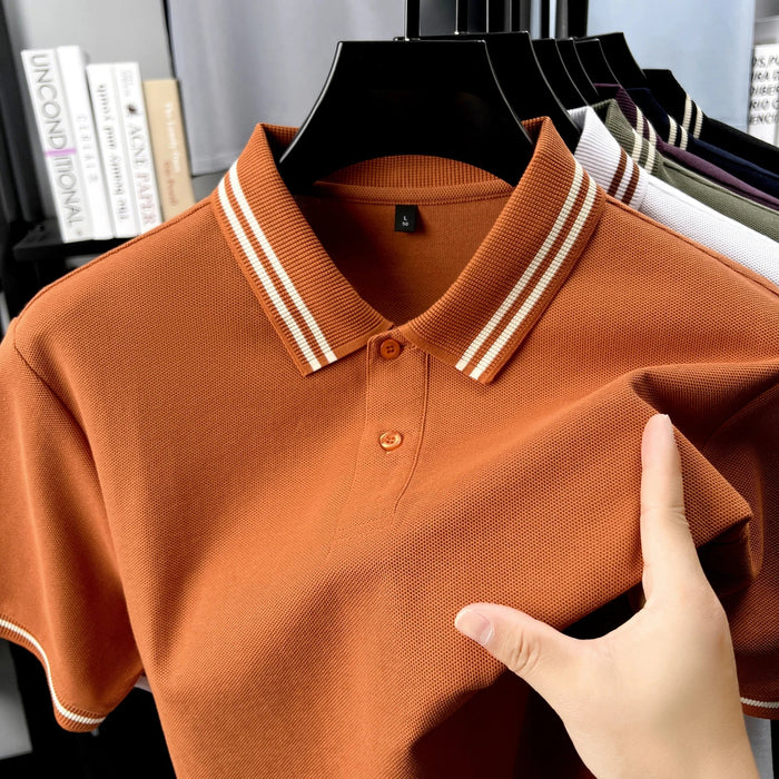 SaneShoppe-Classic 100% Cotton Men's Polo Shirt - Breathable & Comfortable Summer Top
