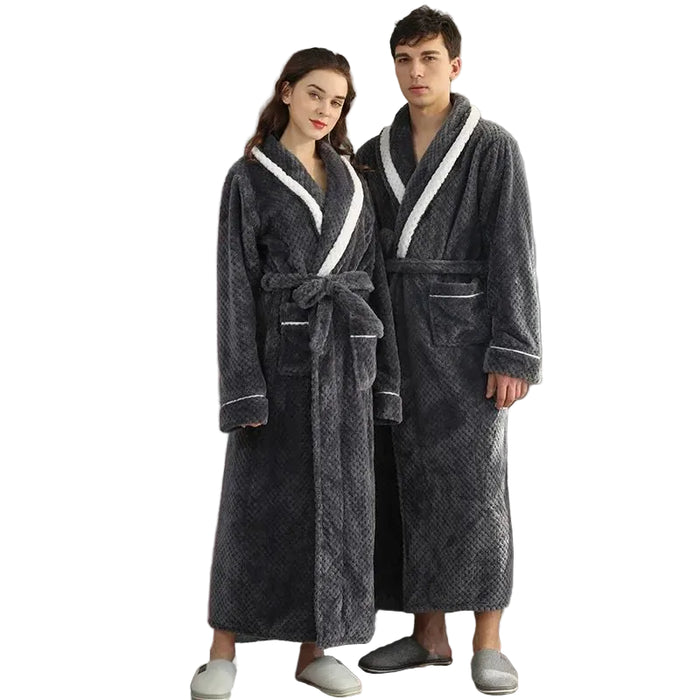 SaneShoppe-Couples Thick Coral Velvet Bathrobes for Adults - Autumn/Winter