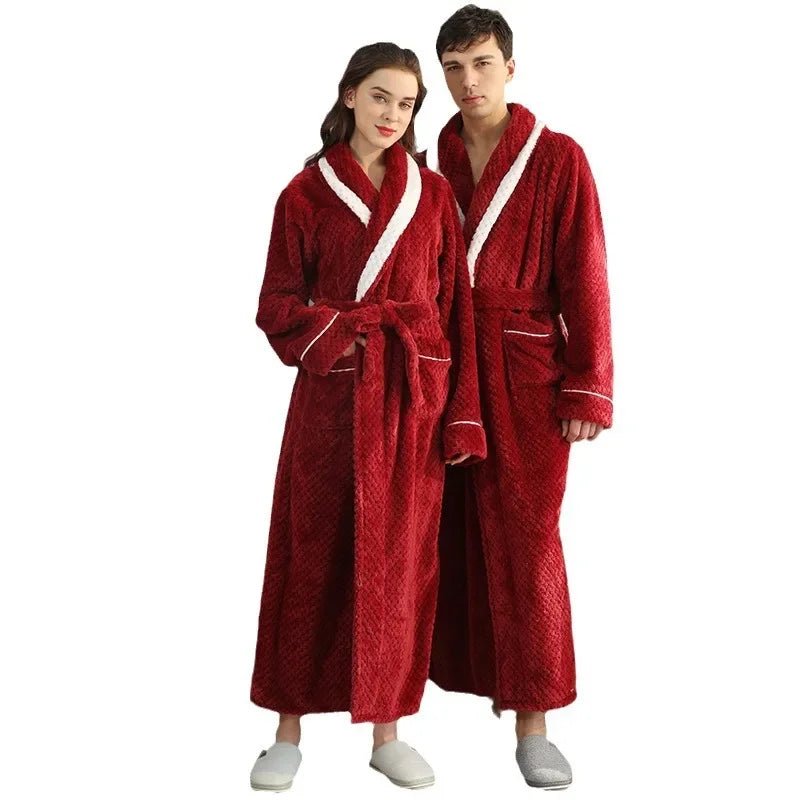 SaneShoppe-Couples Thick Coral Velvet Bathrobes for Adults - Autumn/Winter