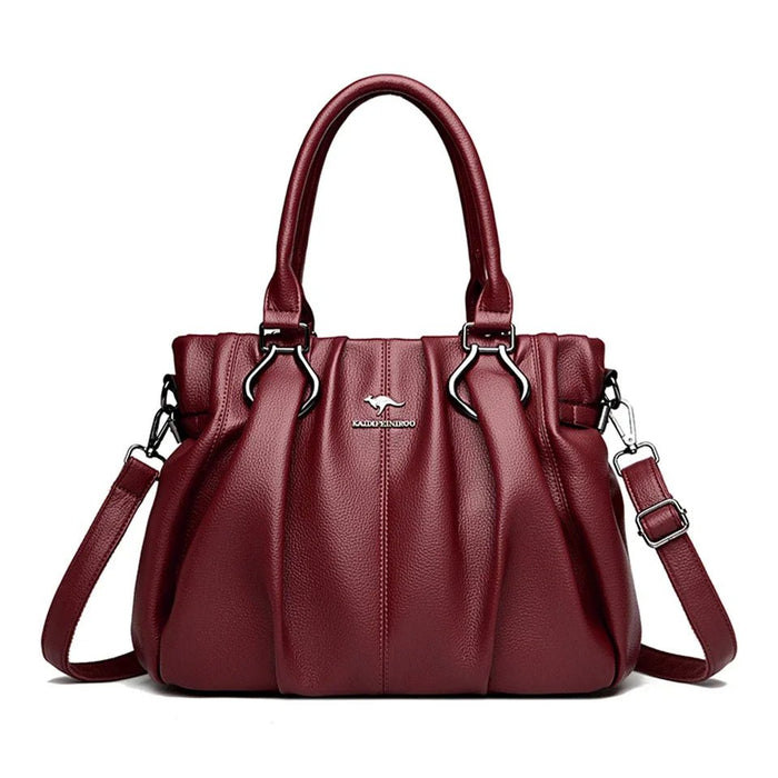 SaneShoppe - Genuine Casual Tote Bag Luxury Handbags For Women Designer Purses and Handbag High Quality Soft Leather Commuting Hand Bags