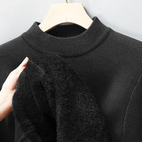 SaneShoppe-Men's Solid Turtleneck Knit Sweater Mock Neck Pullover Winter Fashion