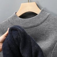 SaneShoppe-Men's Solid Turtleneck Knit Sweater Mock Neck Pullover Winter Fashion