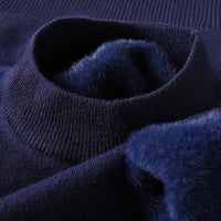 SaneShoppe-Men's Solid Turtleneck Knit Sweater Mock Neck Pullover Winter Fashion