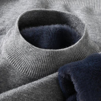 SaneShoppe-Men's Solid Turtleneck Knit Sweater Mock Neck Pullover Winter Fashion