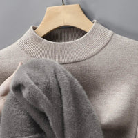 SaneShoppe-Men's Solid Turtleneck Knit Sweater Mock Neck Pullover Winter Fashion