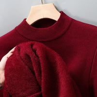 SaneShoppe-Men's Solid Turtleneck Knit Sweater Mock Neck Pullover Winter Fashion