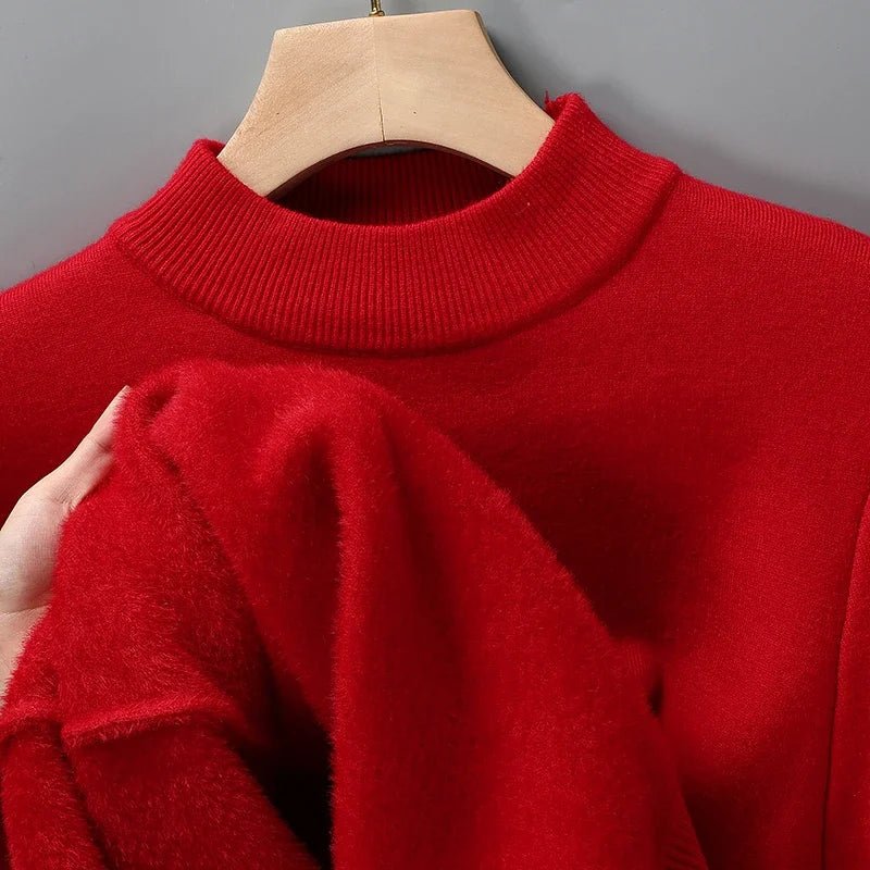 SaneShoppe-Men's Solid Turtleneck Knit Sweater Mock Neck Pullover Winter Fashion