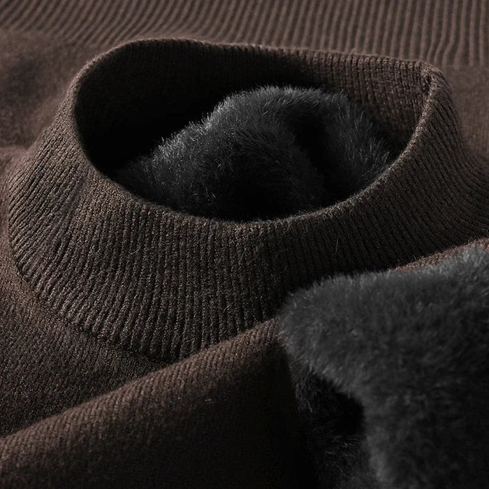 SaneShoppe-Men's Solid Turtleneck Knit Sweater Mock Neck Pullover Winter Fashion