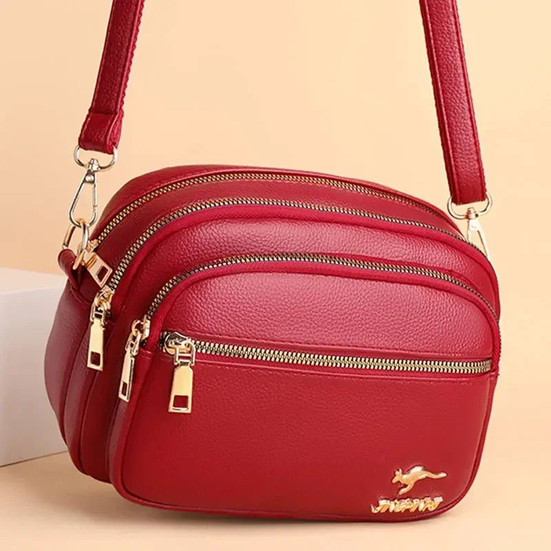 SaneShoppe - High Quality Soft Leather Purse Fashion Women Shoulder Messenger Bag Multi - pocket Wear - resistant Bag Luxury Ladies Handbag Sac