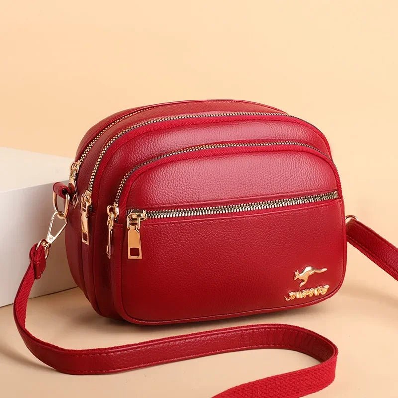 SaneShoppe - High Quality Soft Leather Purse Fashion Women Shoulder Messenger Bag Multi - pocket Wear - resistant Bag Luxury Ladies Handbag Sac