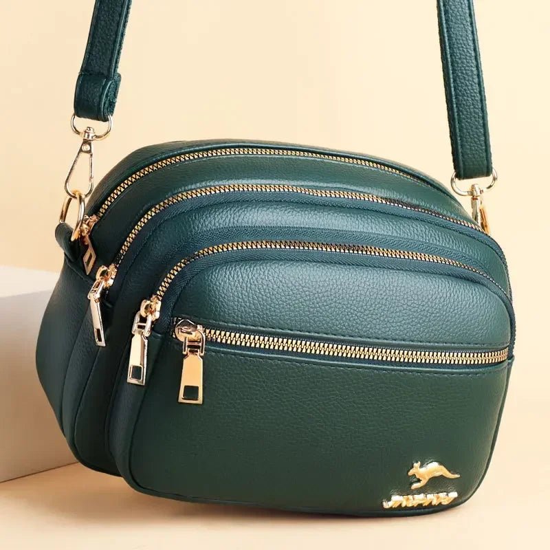 SaneShoppe - High Quality Soft Leather Purse Fashion Women Shoulder Messenger Bag Multi - pocket Wear - resistant Bag Luxury Ladies Handbag Sac