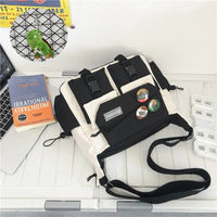SaneShoppe - Japanese Simple Messenger Bag Student Nylon Waterproof Canvas Handbag Shoulder Crossbody Bags for Women Men Satchels Bolsas