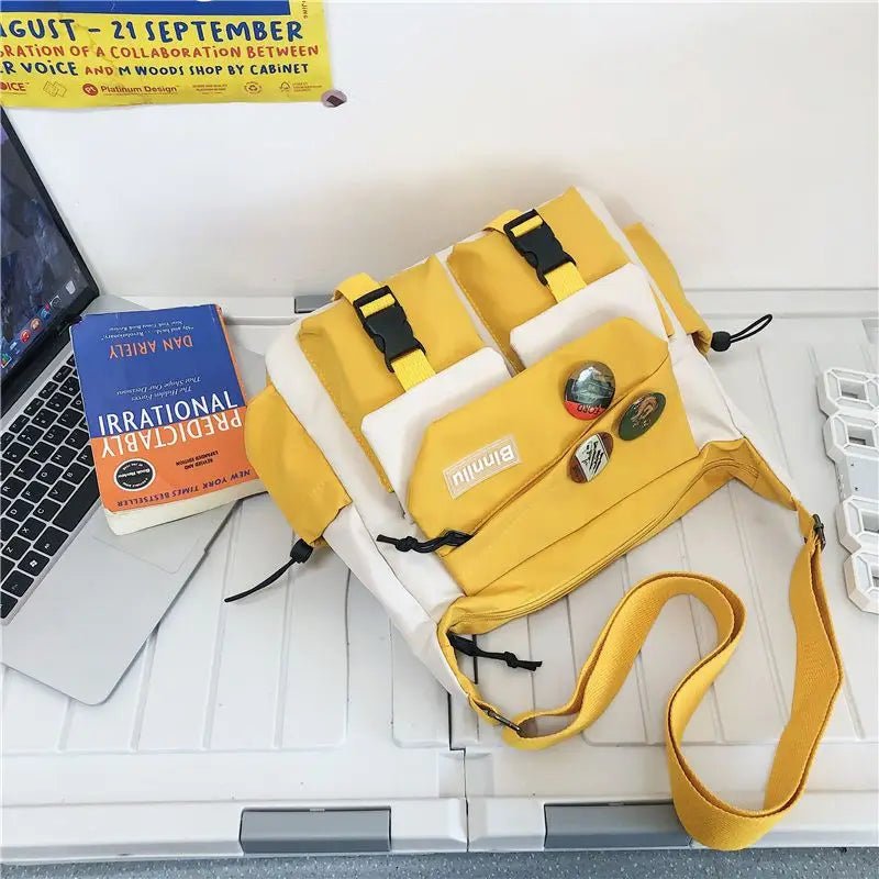 SaneShoppe - Japanese Simple Messenger Bag Student Nylon Waterproof Canvas Handbag Shoulder Crossbody Bags for Women Men Satchels Bolsas