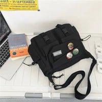 SaneShoppe - Japanese Simple Messenger Bag Student Nylon Waterproof Canvas Handbag Shoulder Crossbody Bags for Women Men Satchels Bolsas