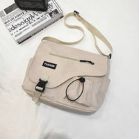 SaneShoppe - Japanese Simple Messenger Bag Student Nylon Waterproof Canvas Handbag Shoulder Crossbody Bags for Women Men Satchels Bolsas