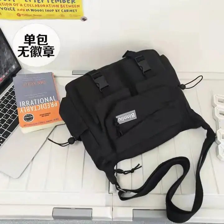 SaneShoppe - Japanese Simple Messenger Bag Student Nylon Waterproof Canvas Handbag Shoulder Crossbody Bags for Women Men Satchels Bolsas