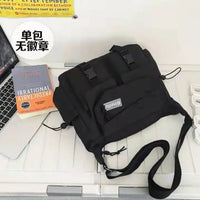 SaneShoppe - Japanese Simple Messenger Bag Student Nylon Waterproof Canvas Handbag Shoulder Crossbody Bags for Women Men Satchels Bolsas