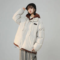 SaneShoppe-Y2K Harajuku Vintage Patch Fake Two-Piece Jacket Korean Style