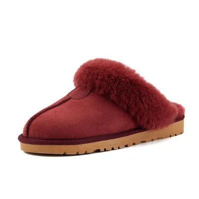 SaneShoppe-Soft Wool Winter Indoor Slippers - Top Quality Sheepskin Fur