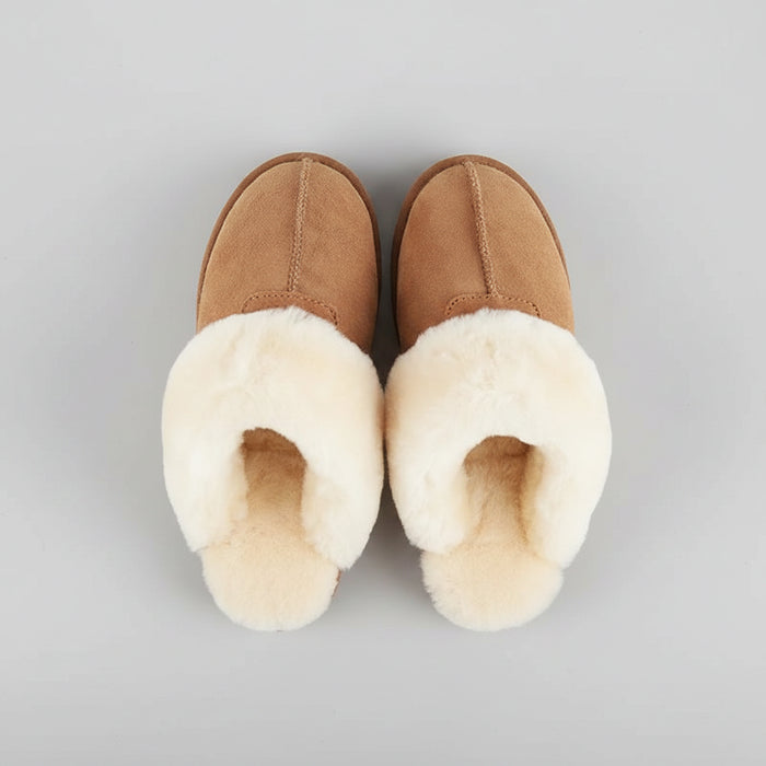 SaneShoppe-Soft Wool Winter Indoor Slippers - Top Quality Sheepskin Fur