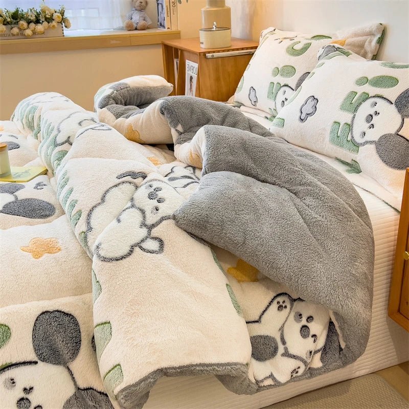 SaneShoppe - Lamb fleece blanket winter super warm quilt autumn spring bedding milk fleece comforter 5kg thickened dormitory single double