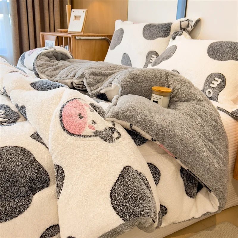 SaneShoppe - Lamb fleece blanket winter super warm quilt autumn spring bedding milk fleece comforter 5kg thickened dormitory single double