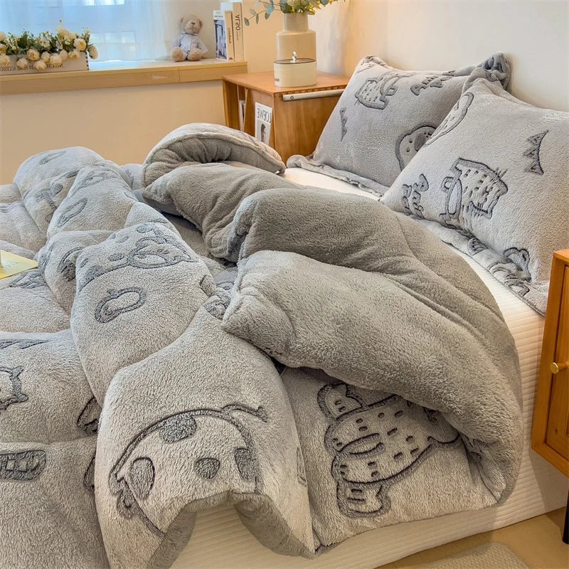 SaneShoppe - Lamb fleece blanket winter super warm quilt autumn spring bedding milk fleece comforter 5kg thickened dormitory single double