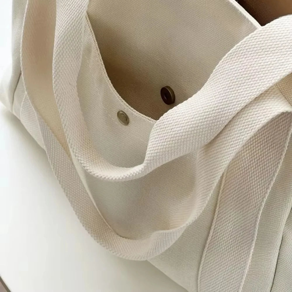 SaneShoppe - Large Capacity Canvas Tote Bags for Work Commuting Carrying Bag College Style Student Outfit Book Shoulder Bag Bolsos Para Mujer