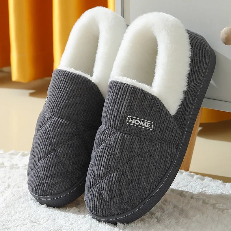 SaneShoppe - Litfun New Fur Slippers For Women Men Winter Furry Fashion Warm Ankles Plush Cozy Slides For Home Indoor Soft Sole Cotton Shoes