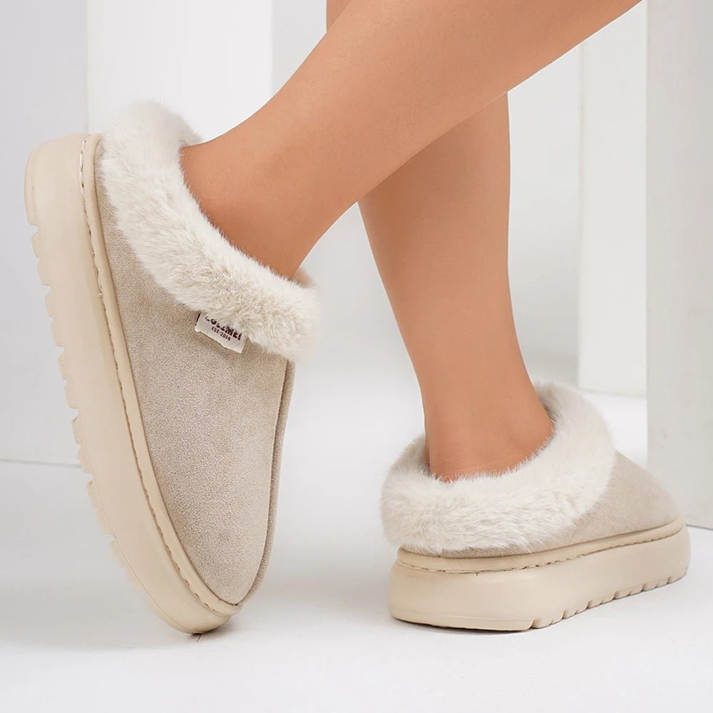 SaneShoppe-Cozy Fluffy Winter Slides for Women - High Quality Plush House Slippers