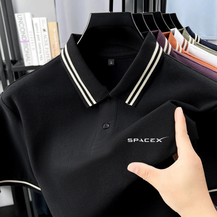 SaneShoppe-Men's Classic Embroidered Polo Shirt - Luxury Summer Cotton