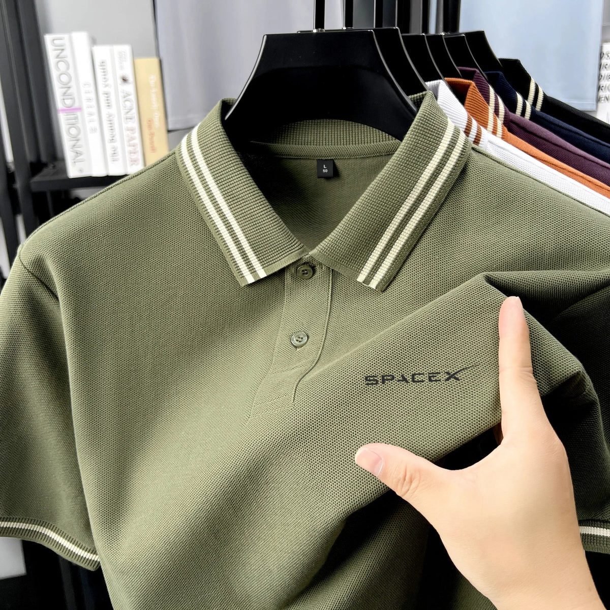 SaneShoppe-Men's Classic Embroidered Polo Shirt - Luxury Summer Cotton