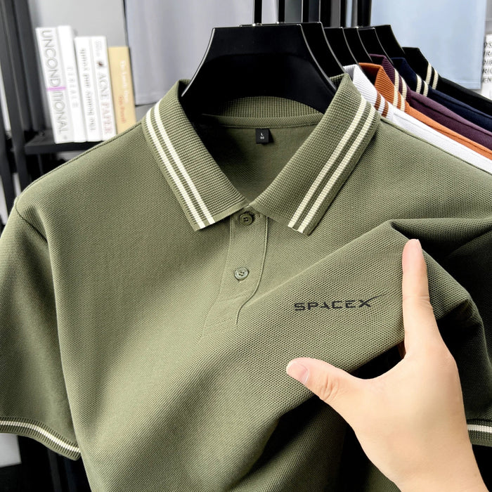 SaneShoppe-Men's Classic Embroidered Polo Shirt - Luxury Summer Cotton
