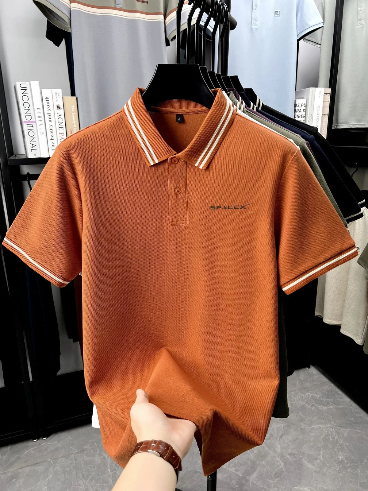 SaneShoppe-Men's Classic Embroidered Polo Shirt - Luxury Summer Cotton