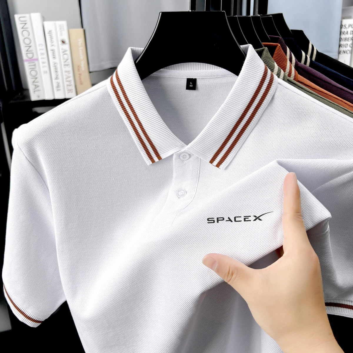 SaneShoppe-Men's Classic Embroidered Polo Shirt - Luxury Summer Cotton