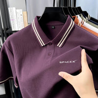 SaneShoppe-Men's Classic Embroidered Polo Shirt - Luxury Summer Cotton