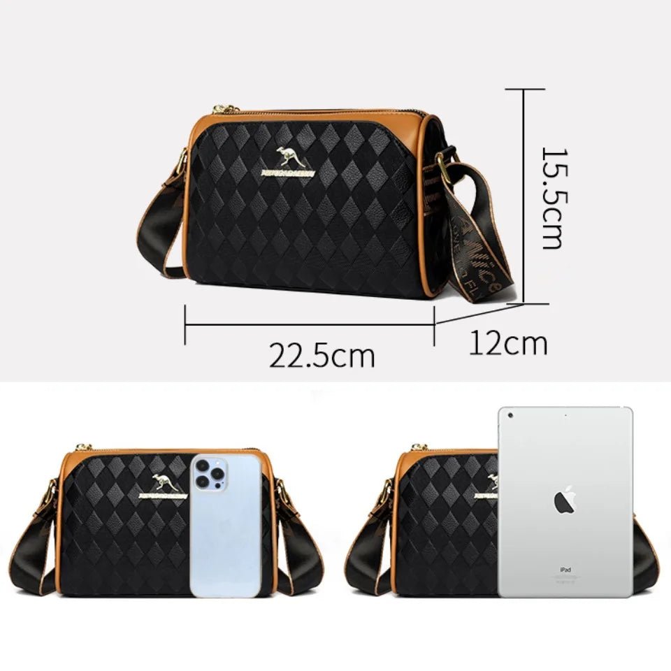 SaneShoppe - Luxury Handbags Women Bags Designer Crossbody Bags for Women Mother Soft Pu Leather Shoulder Purses Handbag Clutch 3 Layers Sac