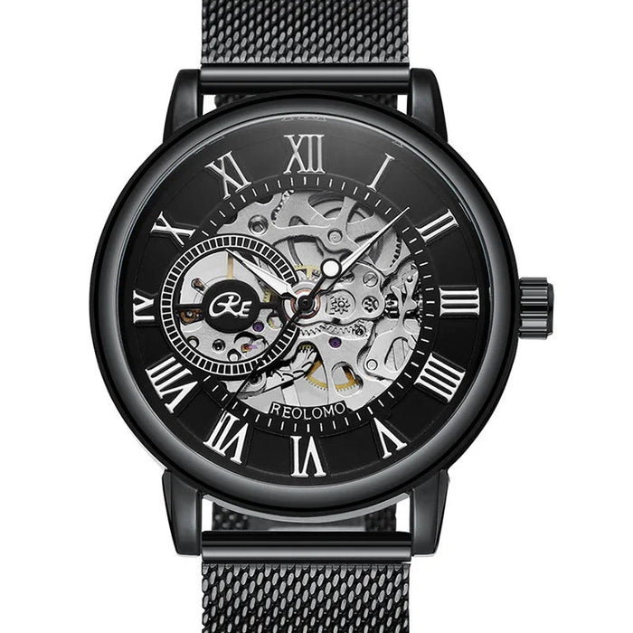 SaneShoppe-Luxury Skeleton Mesh Strap Mechanical Watch for Men