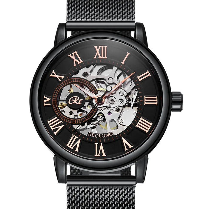 SaneShoppe-Luxury Skeleton Mesh Strap Mechanical Watch for Men