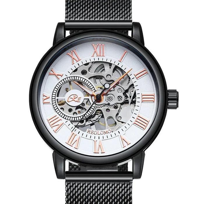 SaneShoppe-Luxury Skeleton Mesh Strap Mechanical Watch for Men