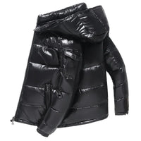 SaneShoppe - Men Detachable Hat Casual Parka Hooded Coat Winter New Men Solid Parkas White Duck Down Jacket Male Stand Collar Warm Thick Coat