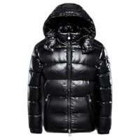 SaneShoppe - Men Detachable Hat Casual Parka Hooded Coat Winter New Men Solid Parkas White Duck Down Jacket Male Stand Collar Warm Thick Coat