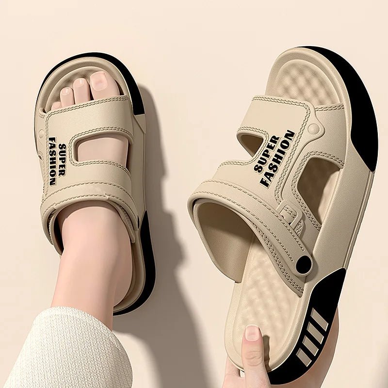 SaneShoppe - Men Slippers Summer EVA Soft - soled Platform Slides Sandals Indoor Outdoor Walking Beach Shoes Flip Flops Mens Home Shoes