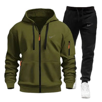 SaneShoppe-Men's Sportswear Hoodie and Sweatpants Set for Running Unisex Autumn Tracksuit