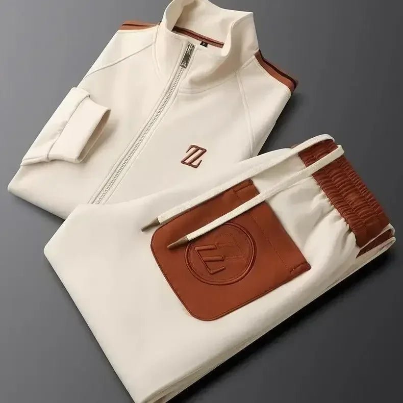SaneShoppe - Men's autumn new style stand up collar casual sports suit, trendy and fashionable sports suit, loose long sleeved suit