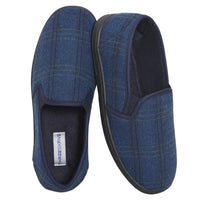SaneShoppe - Men’s Checked Slippers Memory Foam Cushioned Soft Lining Warm Thermal Slip On House Shoes Pair for Indoor Use by Sock Stack