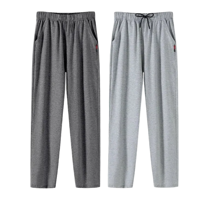 SaneShoppe - Men's Cotton Pajama Pants with Pockets, Elastic Waist, Large Size