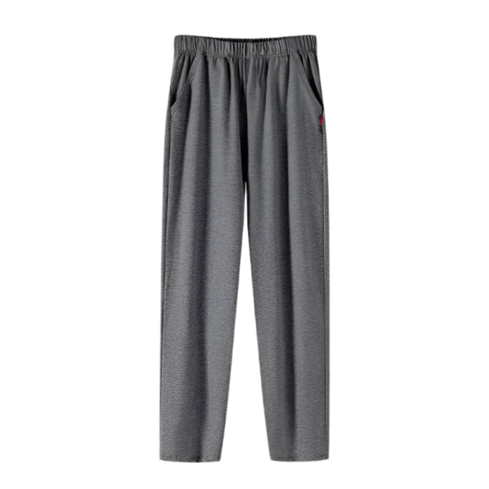 SaneShoppe - Men's Cotton Pajama Pants with Pockets, Elastic Waist, Large Size