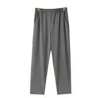 SaneShoppe - Men's Cotton Pajama Pants with Pockets, Elastic Waist, Large Size