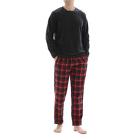 Men's Thermal Fleece Lounge Set with Cozy Check Cotton Pants